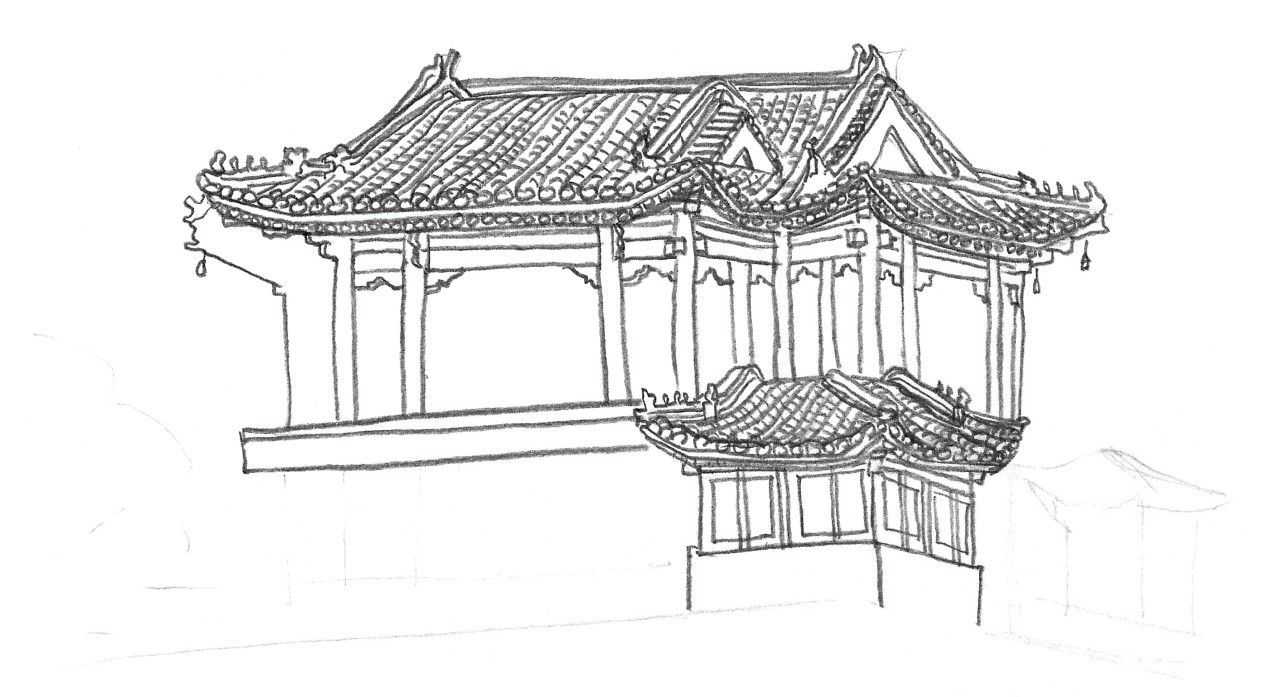 速写建筑入门基础画图片,速写画房子初学者入门教程