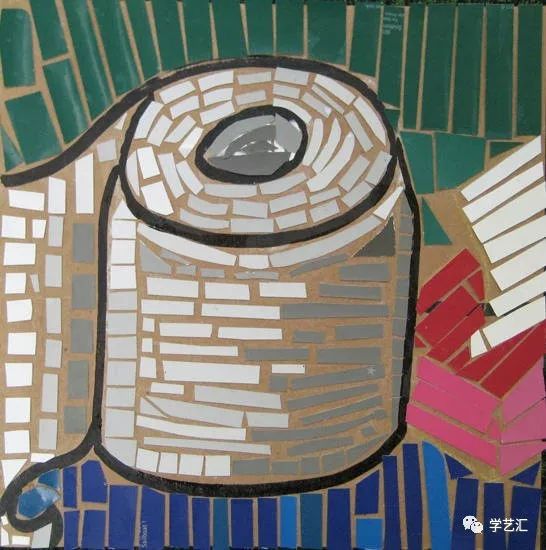 瓷砖拼贴马赛克效果图片大全,卡纸马赛克拼贴梵高向日葵画教程