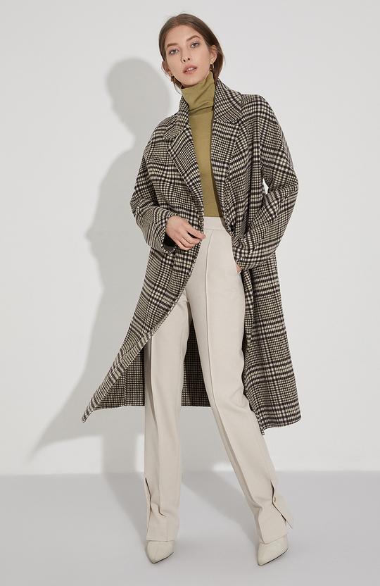 格子呢子大衣搭配女秋冬,秋冬小个子毛呢大衣搭配