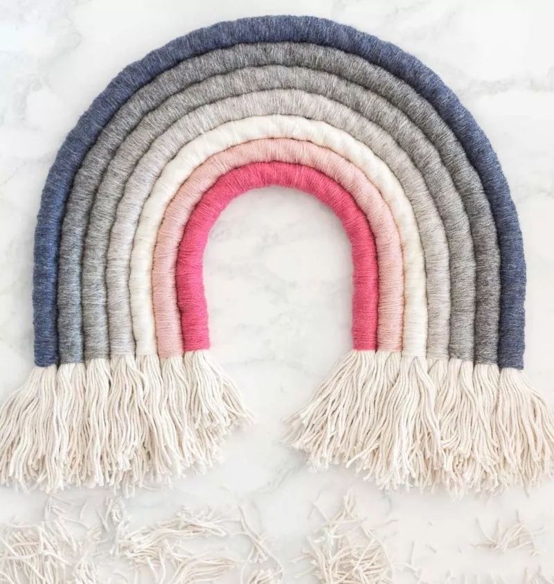 自制漂亮的挂毯,做彩虹云朵挂坠