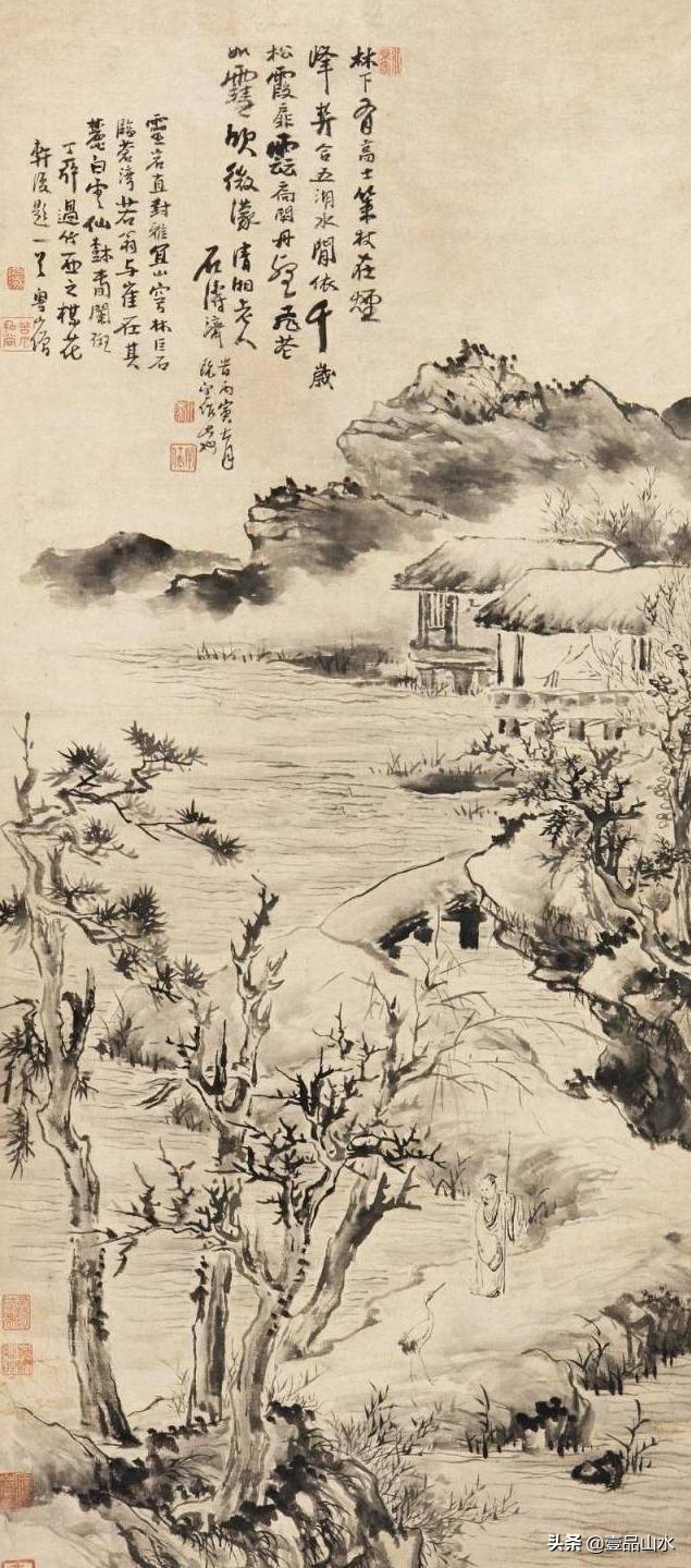 石涛山水画高清大全,石涛小写意山水画小品图片
