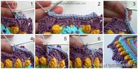 曼陀罗毯子编织教程,苏菲花园曼陀罗毯子钩法高清图解