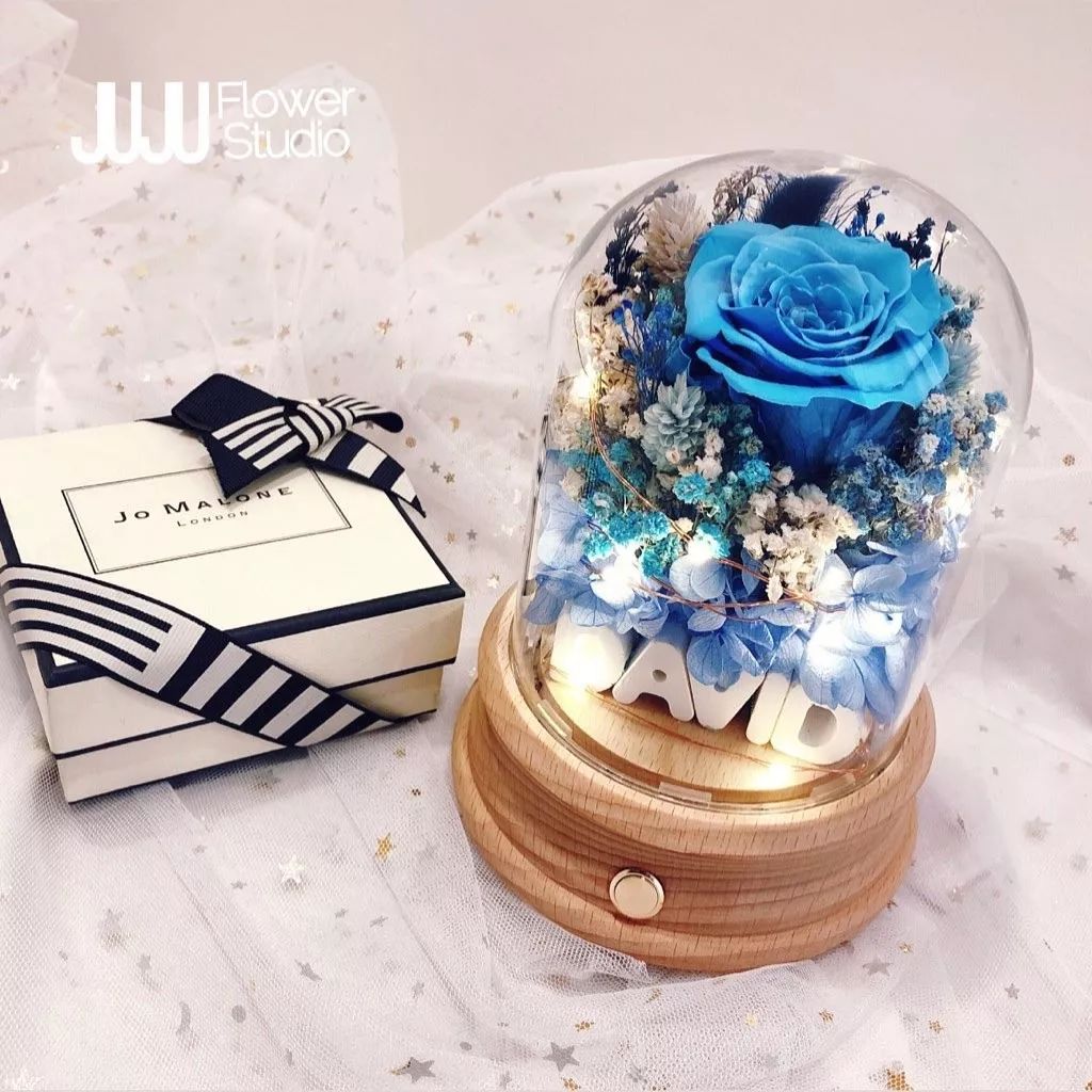 新款永生花玻璃罩,玻璃罩永生花手工diy制作