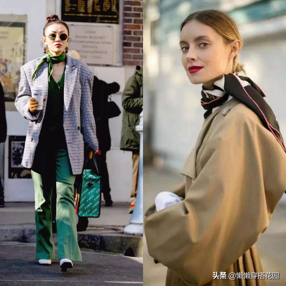 衬衣搭丝巾怎么穿出高级感,大丝巾搭配毛衣的方法穿出高级感