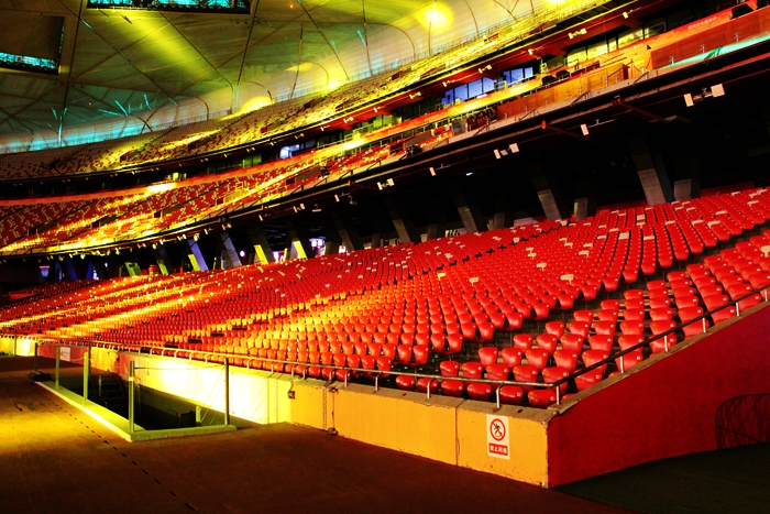 国家奥体中心灯光秀,鸟巢朝阳灯光节