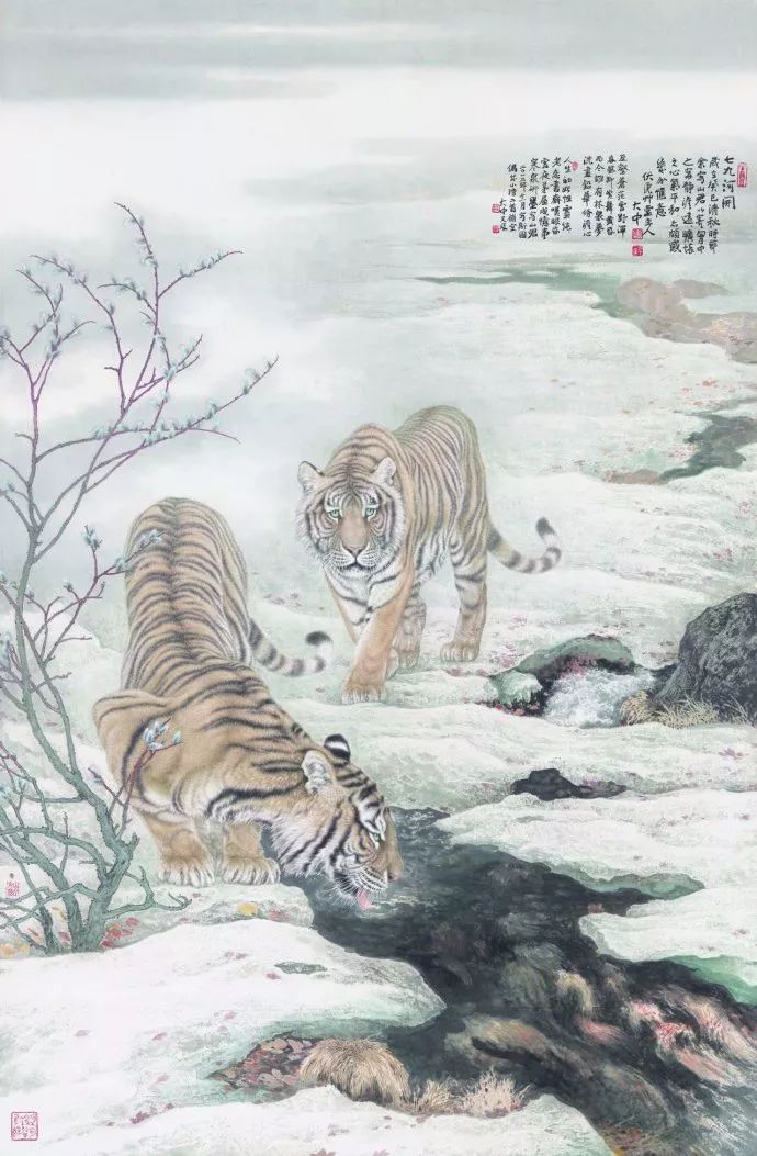 他笔下的虎充满了人的柔情与善意