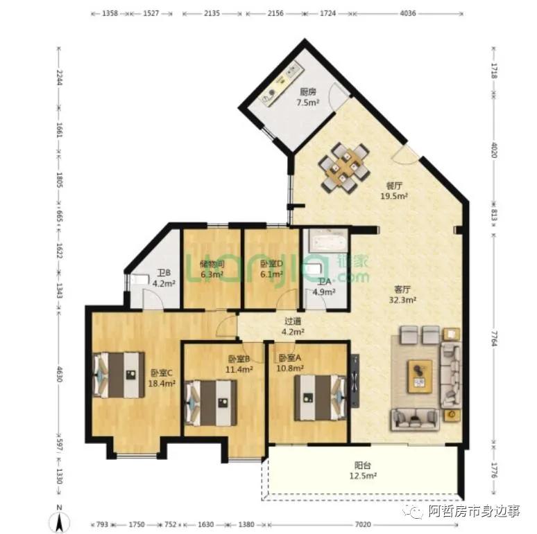 新旧交织的城市界面，富基广场