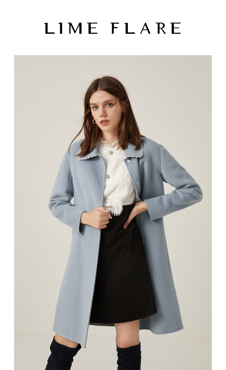 莱茵新款大衣,春季莱茵蓝色外套穿搭