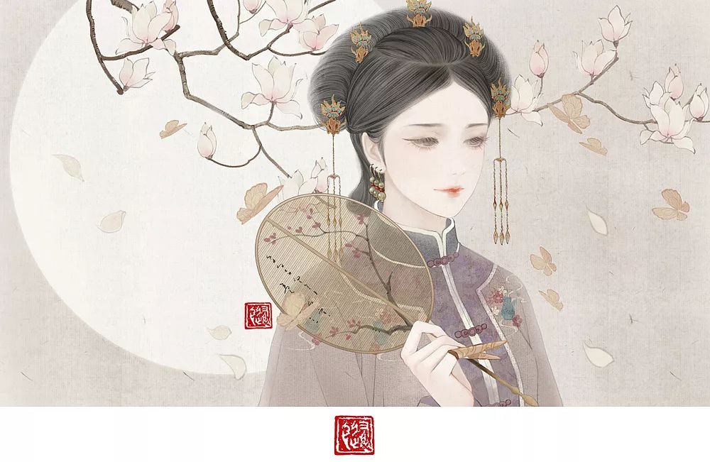 画古风人物插画板绘用什么笔刷,ps古风笔刷海报教程