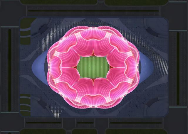 广州恒大足球场荷花造型,广州恒大新建足球场效果图