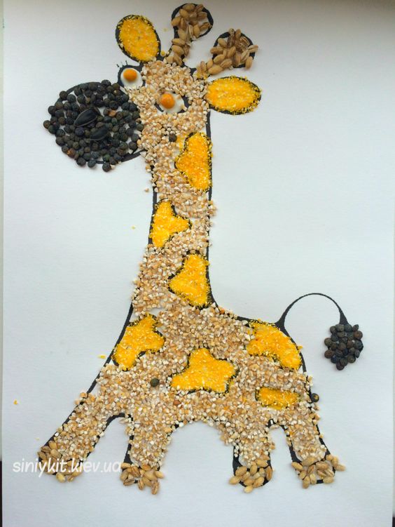 儿童手工五谷杂粮拼画,手工拼贴画教程简单又漂亮