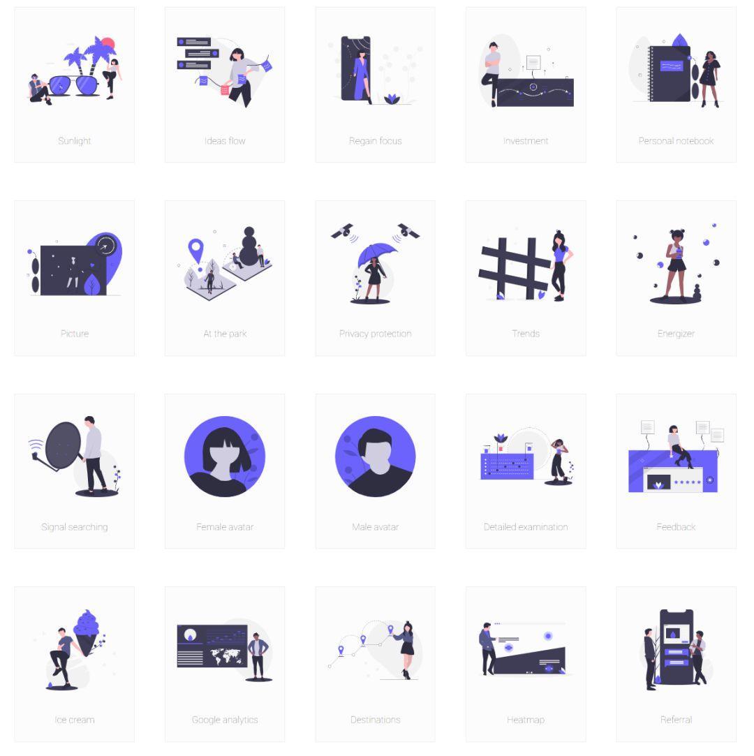 设计基础插画素材网站,插画ui素材