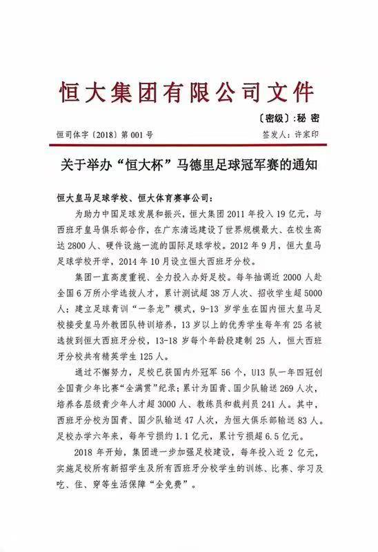 中国足球青训赛许家印,许家印投资1000亿元