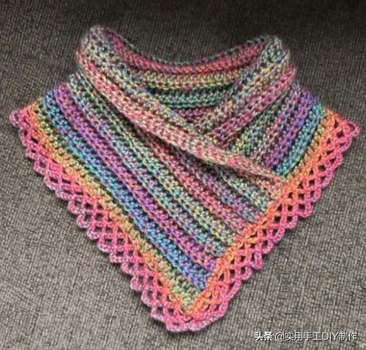 新款针织秋冬宽松披肩怎么织,针织中长款披肩