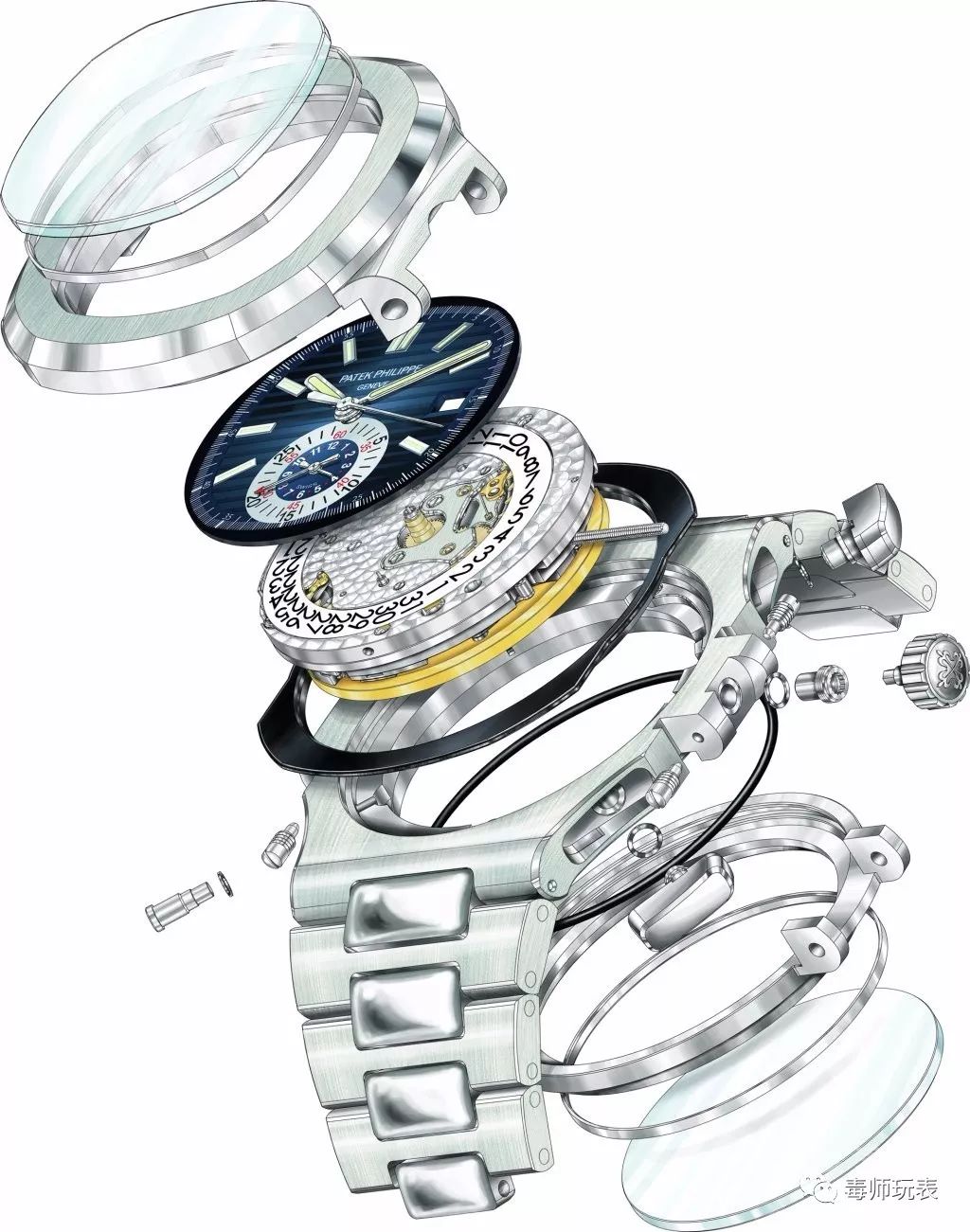 百达翡丽鹦鹉螺机芯没有pp标志,百达翡丽鹦鹉螺全家福