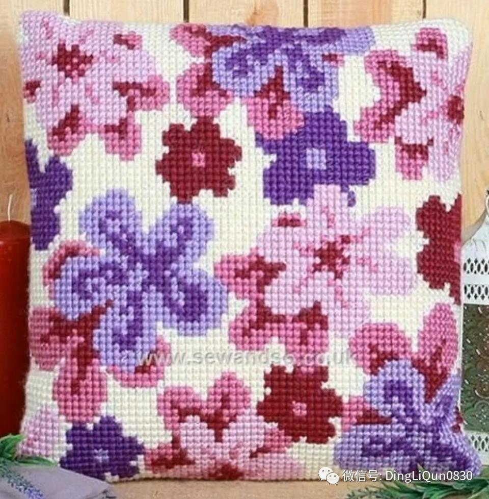 绣好的十字绣抱枕,十字绣新款圆形抱枕图案大全