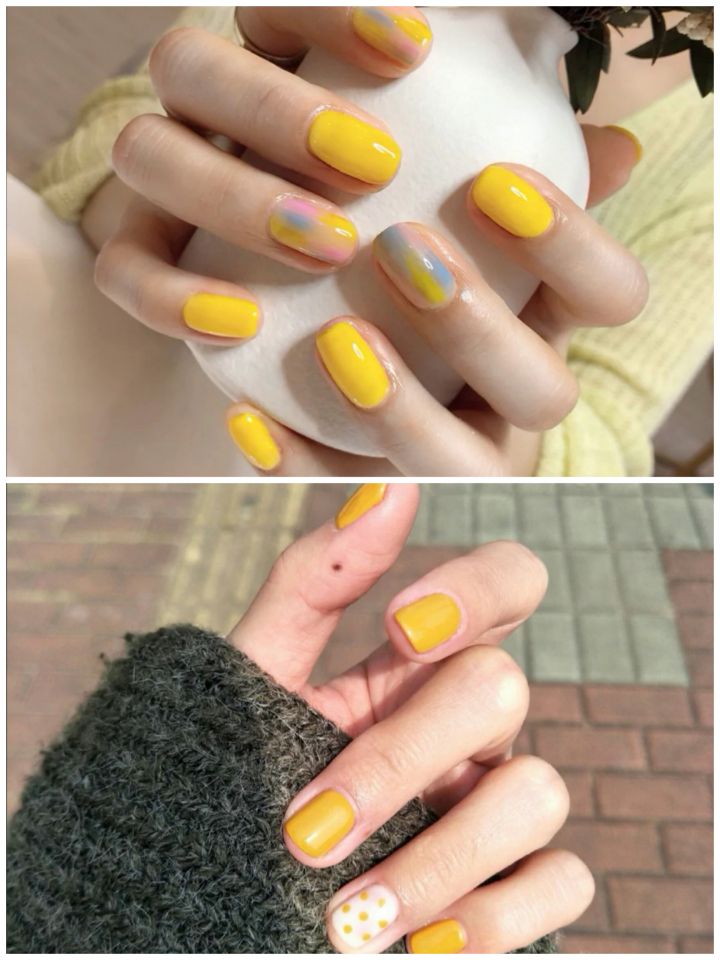 黄色美甲图片简称“黄片”