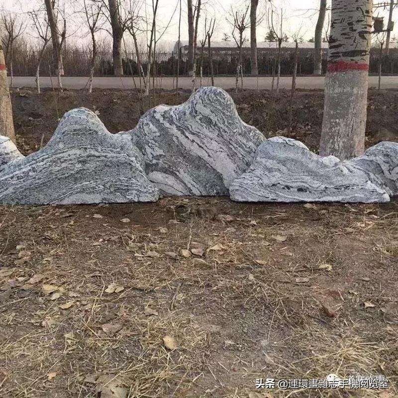 枯山水雪浪石景观,雪浪石花岗岩图片