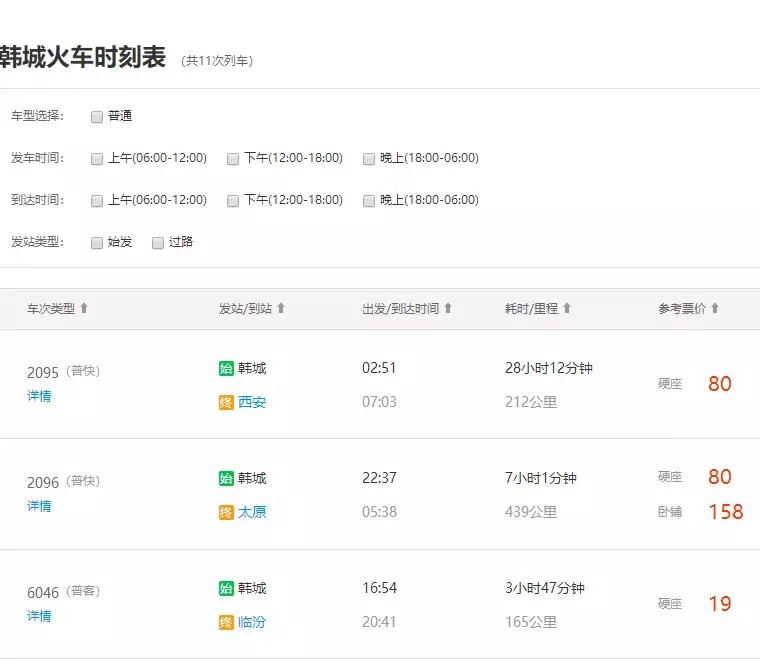 韩城到咸阳机场的大巴最新时刻表,韩城到河津火车站列车时刻表