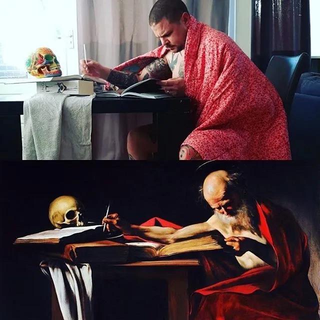 世界名画人物模仿搞笑,外国人恶搞画作