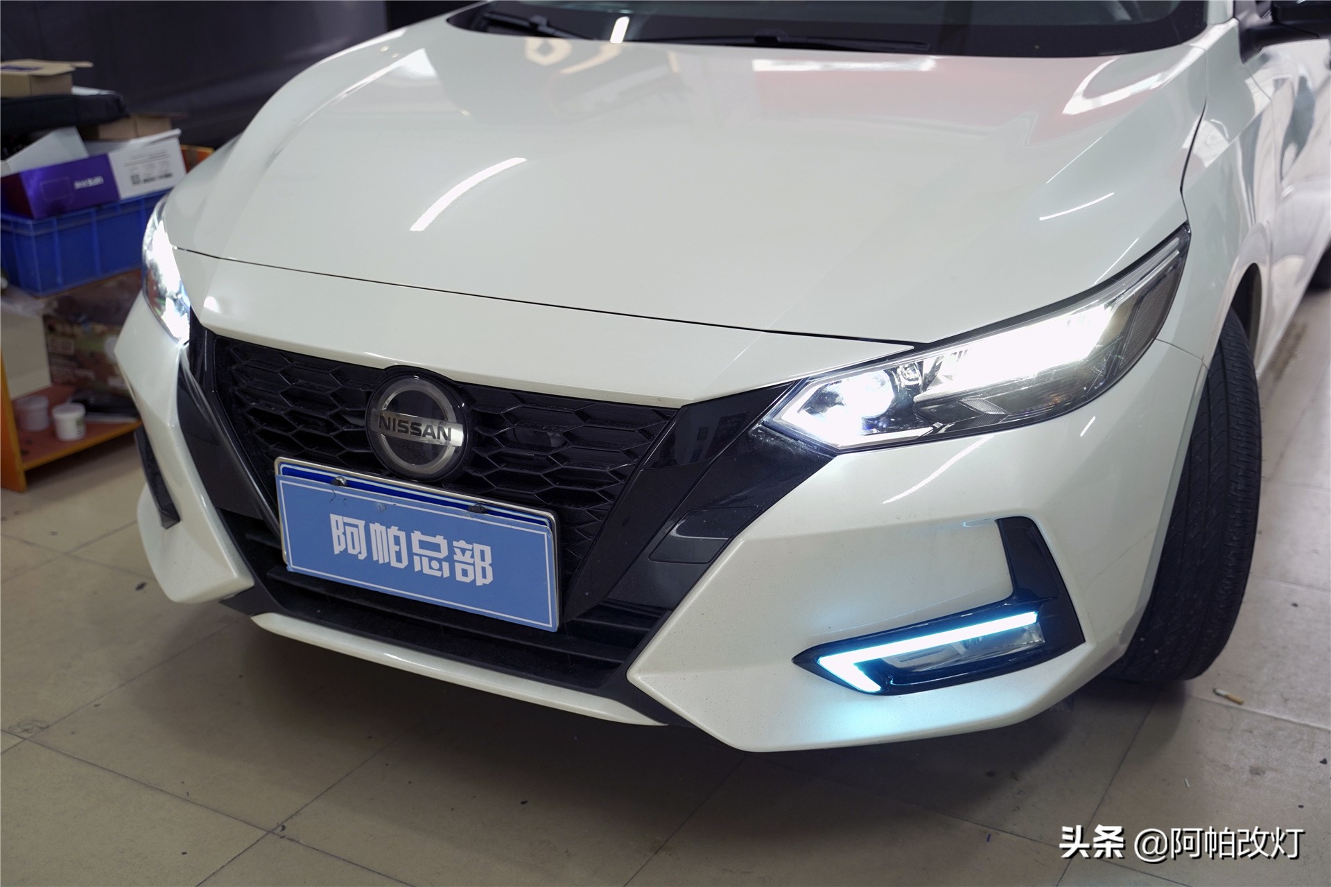 21款轩逸改灯,2020款轩逸卤素远光灯改led灯