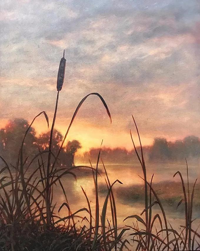 光感特别强的油画风景作品,厚重浓艳的油画风景很浪漫很美