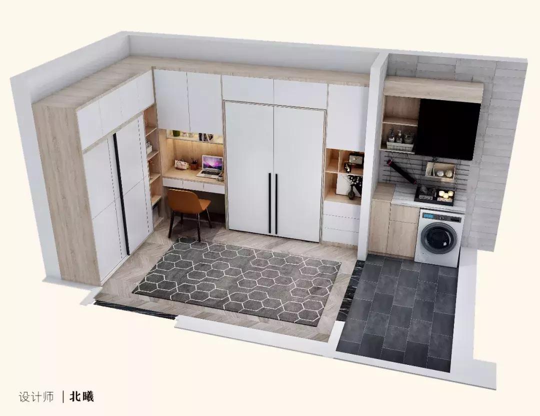 装修108平衣帽间2室一厅,126平主卧带衣帽间和卫生间效果图