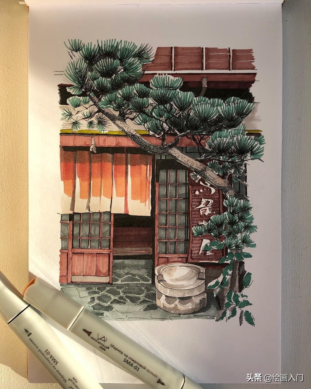 速写马克笔上色好还是水彩上色好,touchmark马克笔速写