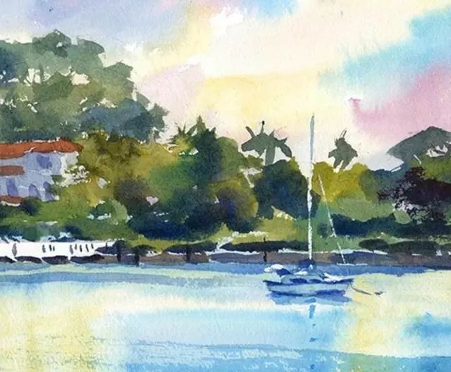 古风背景绘画水彩简单,绘画水彩风景简单