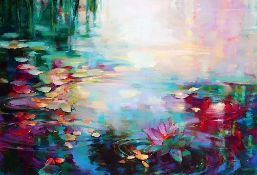 莫奈的睡莲紫色,莫奈睡莲和梵高睡莲