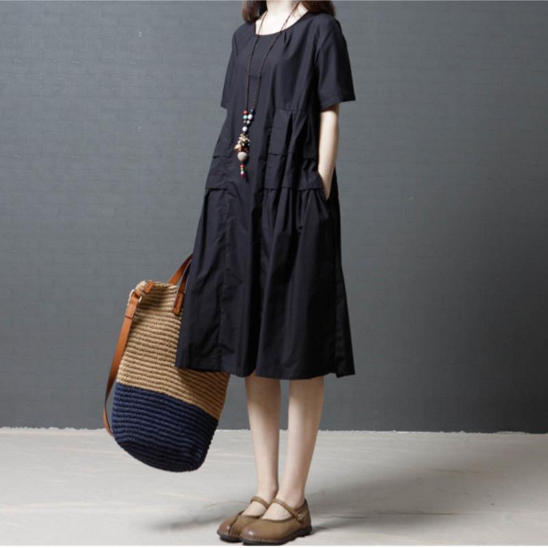 120斤到200斤胖女生妙穿宽松大码连衣裙如此减龄还显瘦