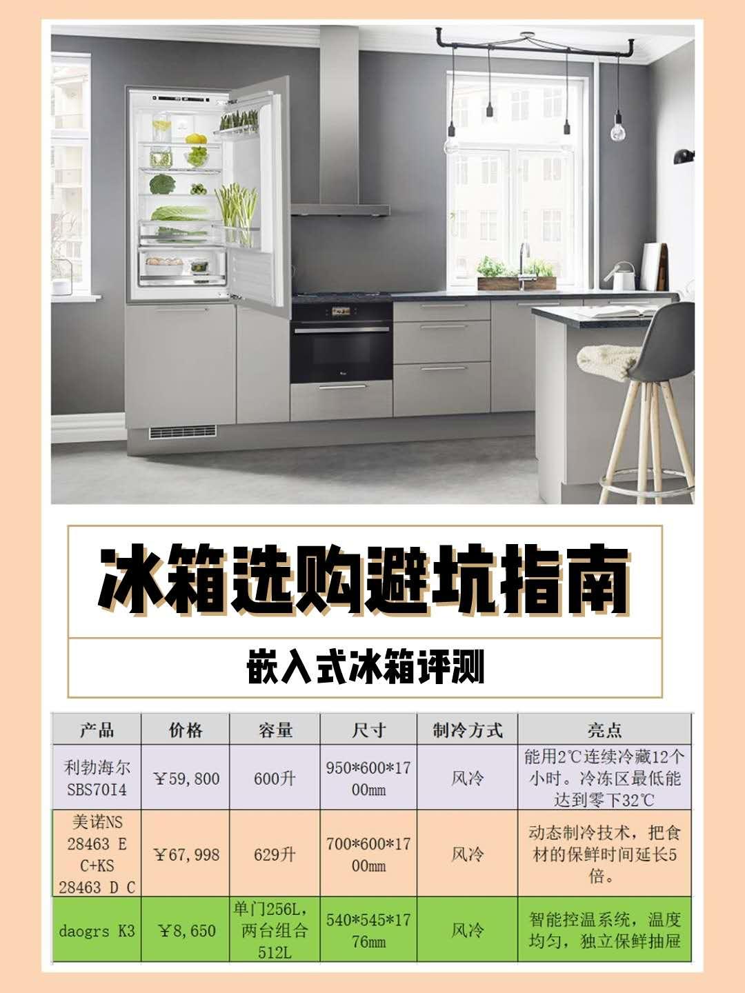 嵌入式冰箱和独立式冰箱的区别,嵌入式冰箱比一般冰箱贵多少钱
