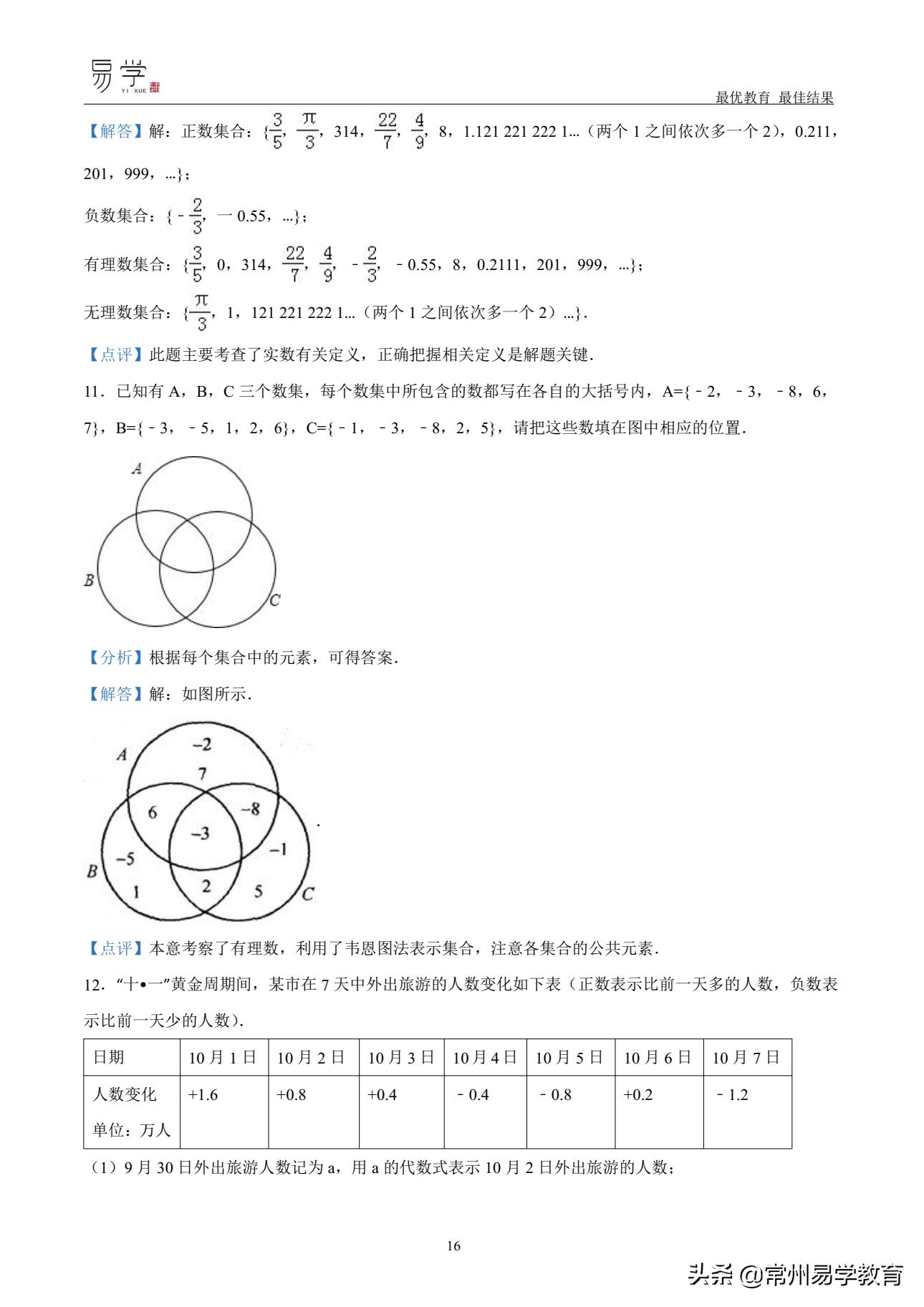 初一数学有理数培优讲解,初中上学期有理数无理数知识点