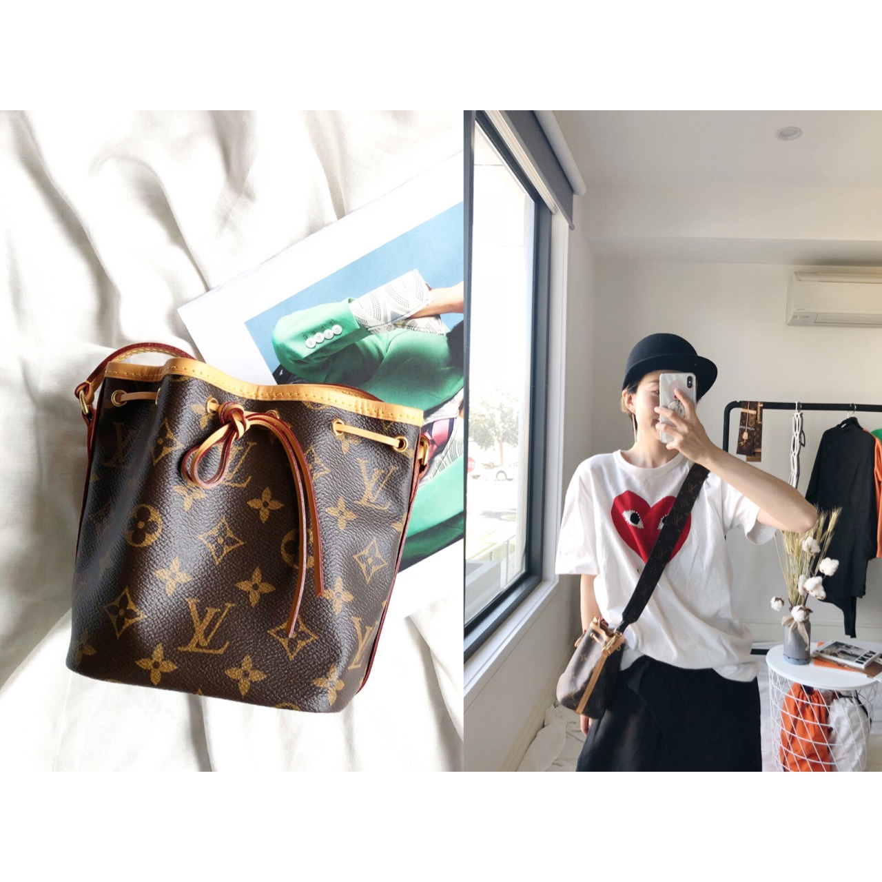 lv包包老花双面测评,lv老花包上面都有lv吗