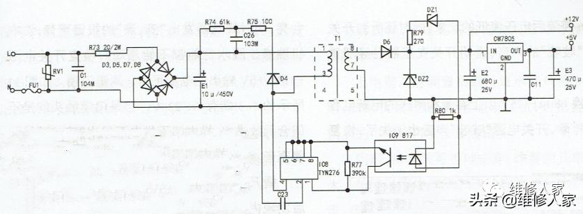 海尔滚筒洗衣机电源线路图,海尔滚筒洗衣机电路板无电源维修