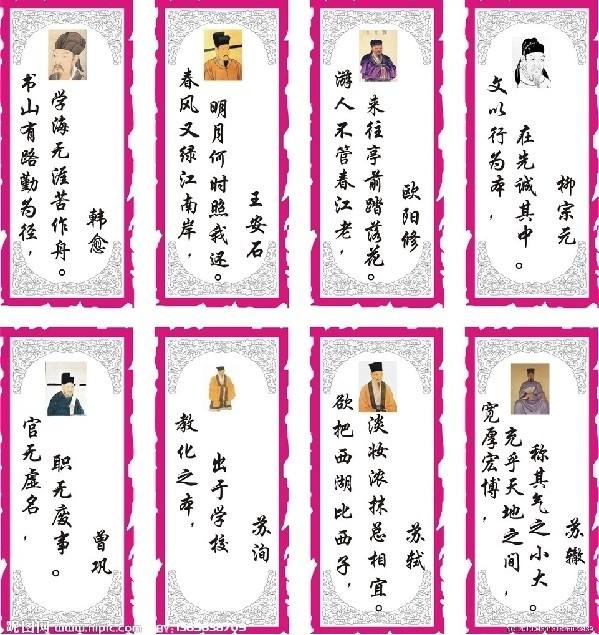 唐宋八大家口诀,唐宋八大家