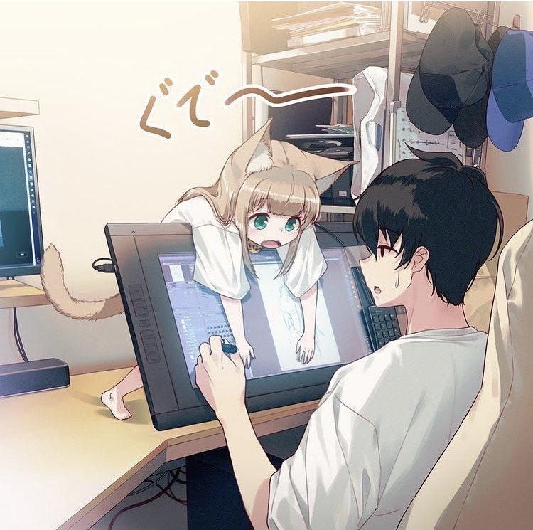 铲屎官们你们了解柴犬吗,铲屎官和他的主子插画