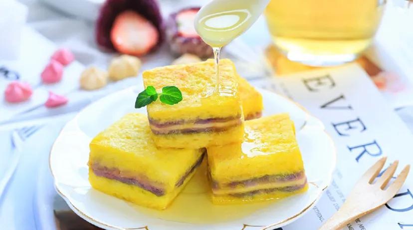 芋泥西多士教程,芋泥西多士成品