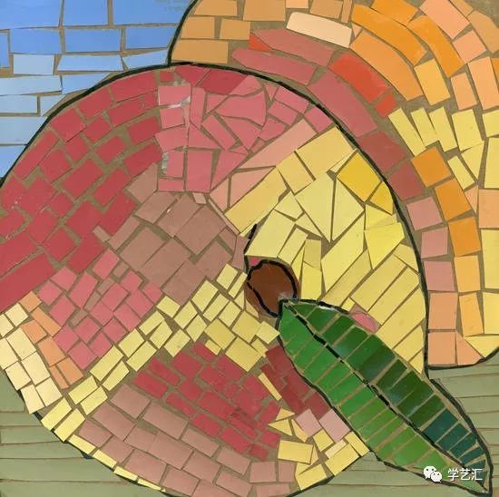 瓷砖拼贴马赛克效果图片大全,卡纸马赛克拼贴梵高向日葵画教程
