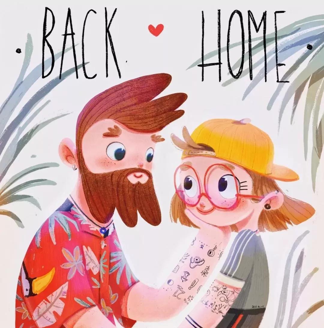 BeatriceBlue，内心有光，所画皆暖，用线条打造童真世界