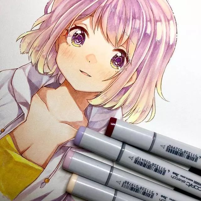 马克笔手绘画动漫,马克笔手绘动漫临摹素材