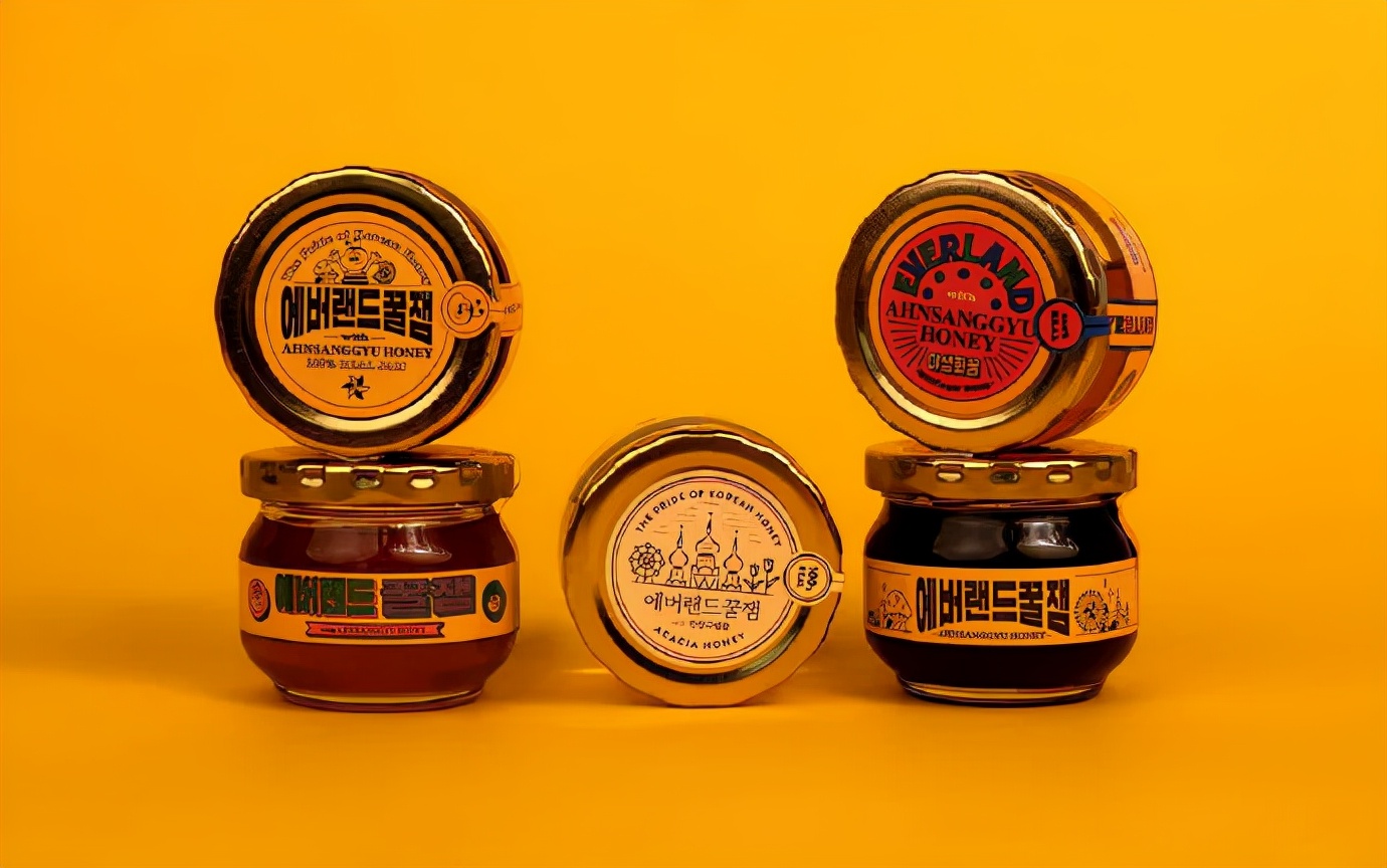 蜂蜜插画包装设计创意,高端蜂蜜产品包装设计