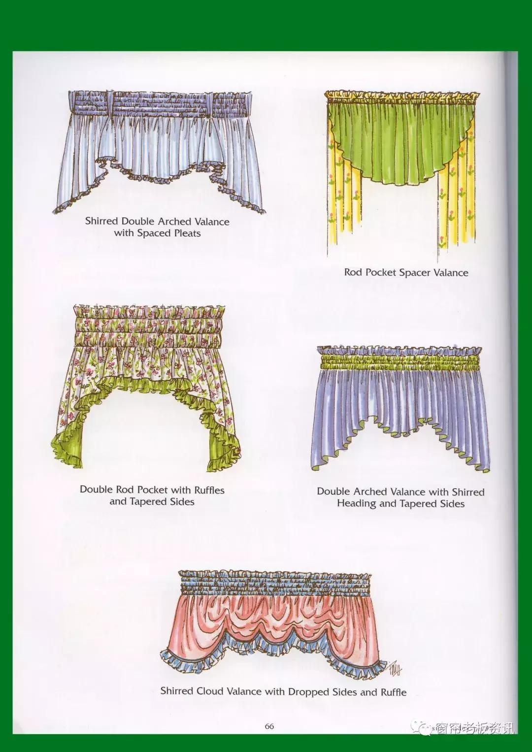 手绘窗帘效果图,100种窗帘图案大全