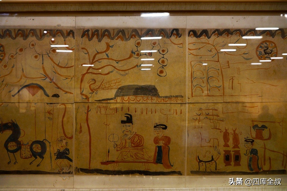 汉代彩绘俑一级文物图片高清,古代文物绘画线描三彩俑