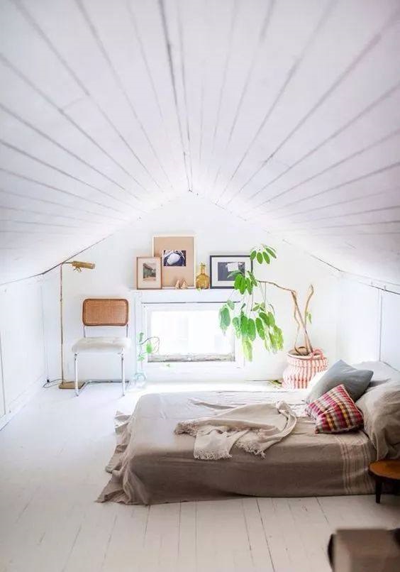 顶层带斜屋顶阁楼装修效果图,顶层阁楼斜屋顶设计效果图大全