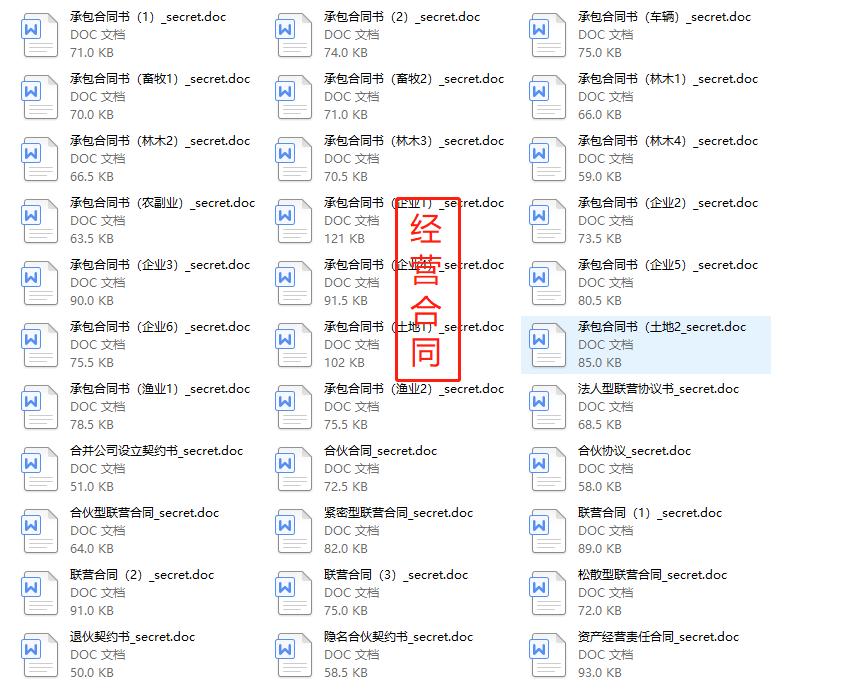 781个建筑企业合同范例，都是word格式，套用参考都很方便
