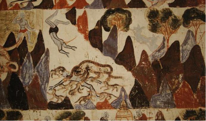 敦煌428窟介绍,敦煌329窟壁画飞天图