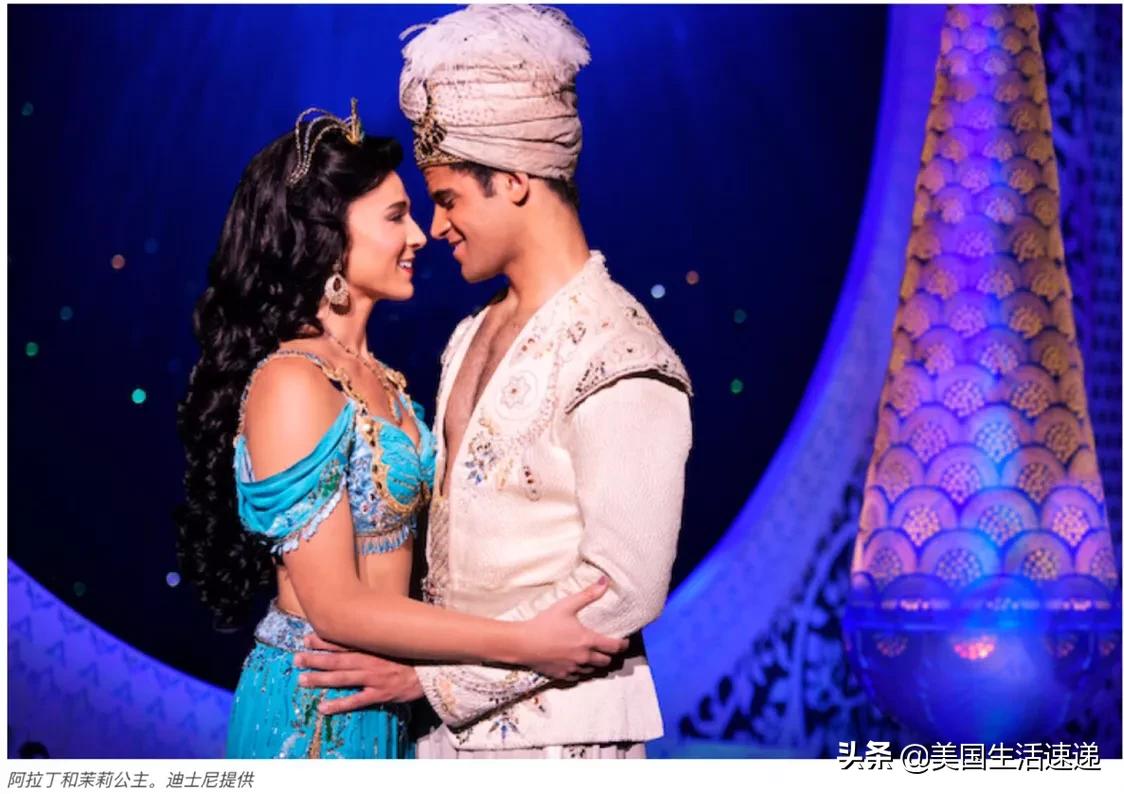 阿拉丁真人版魔毯飞行片段迪士尼,纽约百老汇阿拉丁神灯