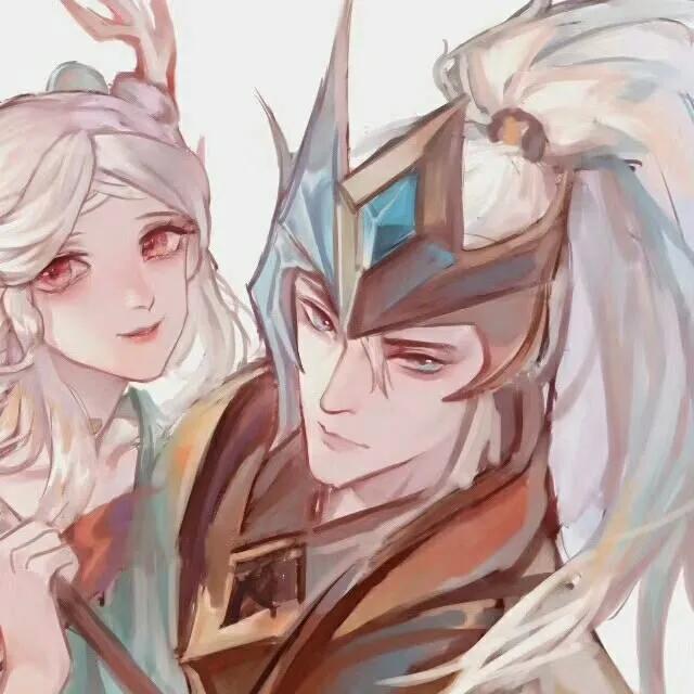 王者荣耀花木兰和兰陵王情侣头像,王者荣耀项羽霸王别姬情侣头像