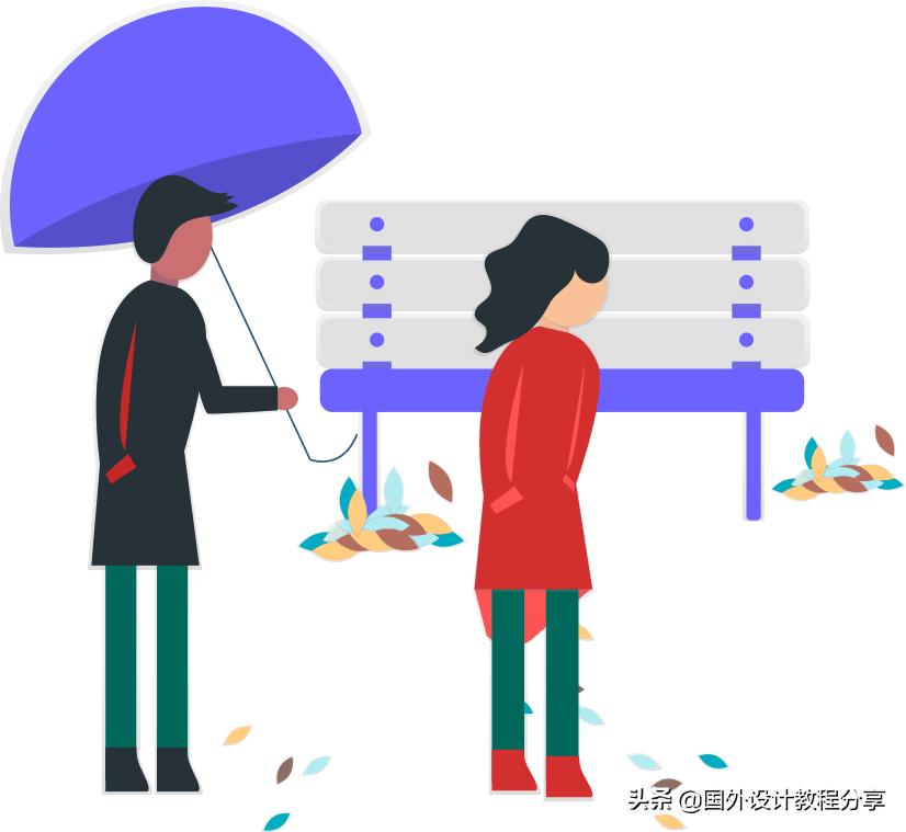 扁平矢量插画色彩教程,扁平矢量家具插画